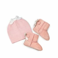 Hot Sale 💯 Ugg Ugg Jesse Bow + Bean Bb10 for Baby 👟 Shoes and 🥾 Boots Colour Baby Pink 🎁