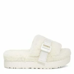 Cheapest 🥰 Ugg Fluffita Sliders for 👩 Women's Slippers Colour White ⌛