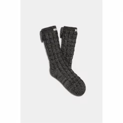 Best Sale 👏 Ugg Laila Fleece Sock for 👩 Women's 🧦 Socks Colour Charcoal/Silver ✨