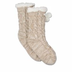 Buy 👍 Ugg Pom Pom Fleece Sock for 👩 Women's 🧦 Socks Colour Cream 💯