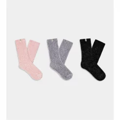 Cheapest ❤️ Ugg Ugg Leda Sparkle 3Pk Ld24 for 👩 Women's 🧦 Socks Colour Pink /Black 💯